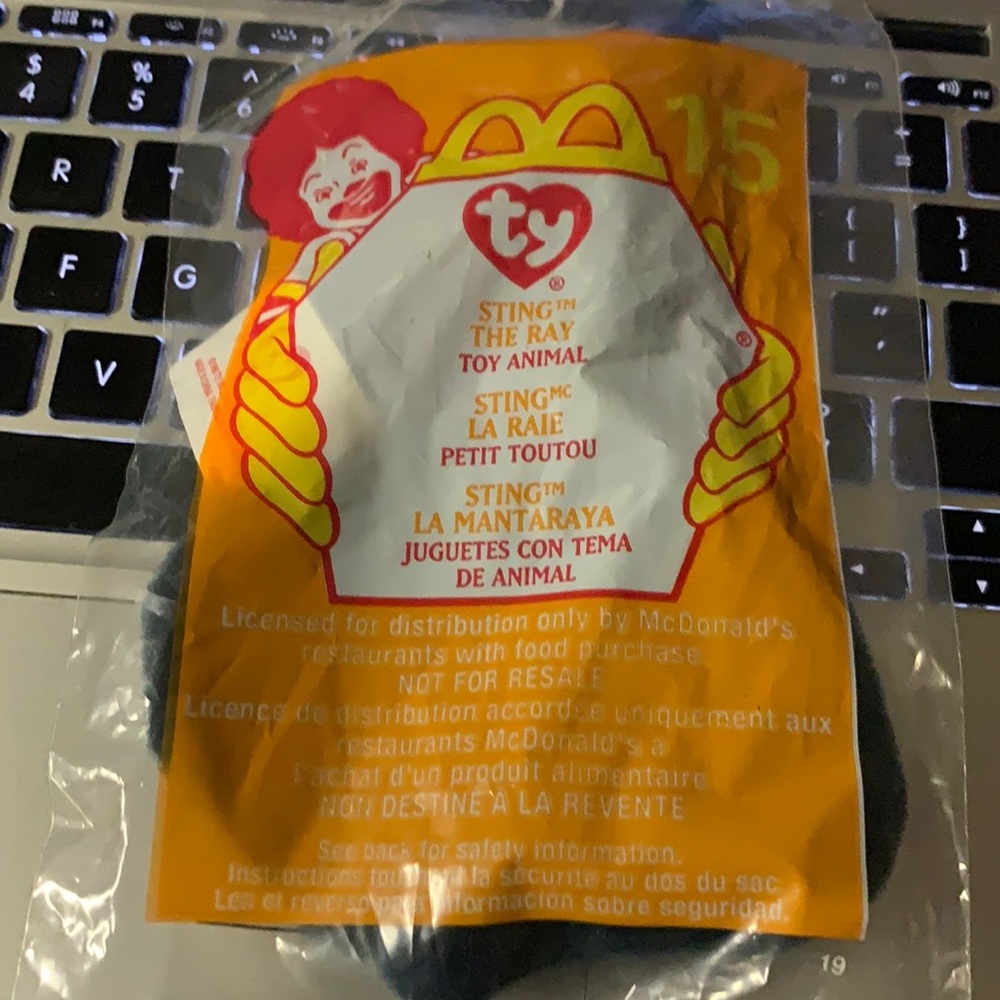 Sting the Ray McDonald’s TY Beanie Baby